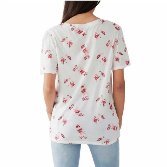 Lucky Brand Ladies Womens Flutter Sleeve Floral Tee NWT - Picture 3 of 7
